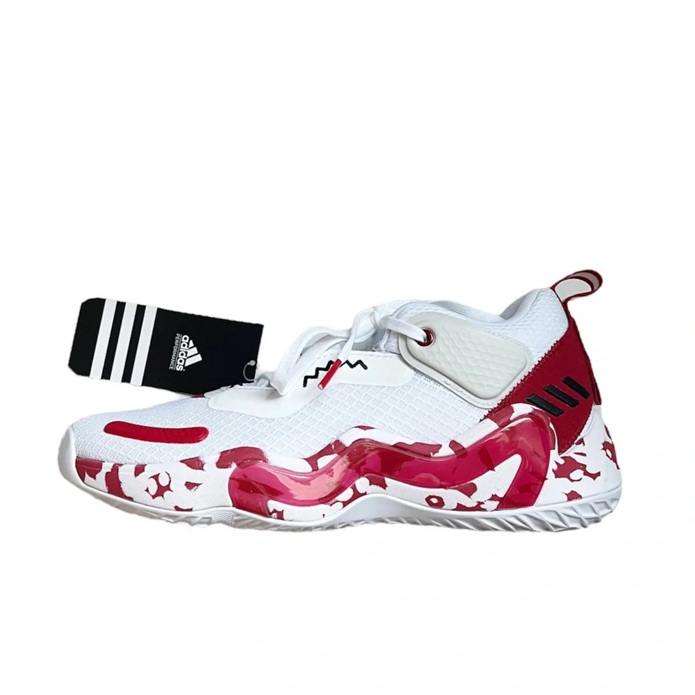 Adidas NWT Red and White Donovan Mitchell D.O.N. GX3466‎